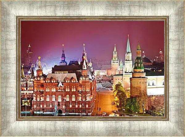 Картина в раме - Москва. Вид на Красную площадь.