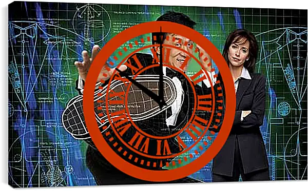 Часы картина - Джеки Чан и Дженнифер Лав Хьюитт. Смокинг