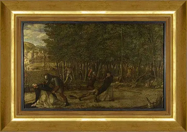 Картина в раме - The Assassination of Saint Peter Martyr. Джованни Беллини