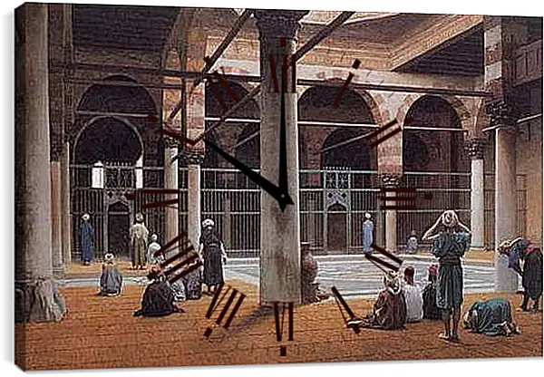 Часы картина - Interior of a Mosque. Жан-Леон Жером