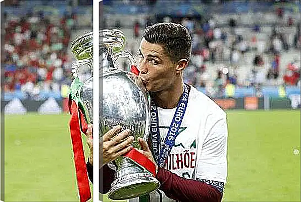 Модульная картина - Криштиану Роналду и кубок