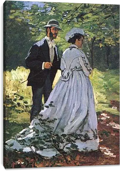 Постер на подрамнике - The Walkers (Bazille and Camille). Клод Моне