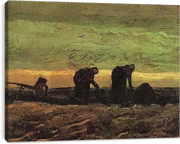 Постер на подрамнике - Two Women in the Moor. Винсент Ван Гог