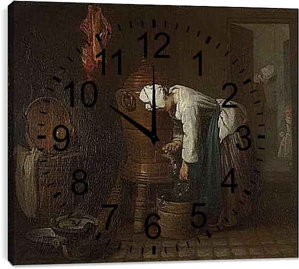 Часы картина - La Fontaine (The Water Cistern). Жан Батист Симеон Шарден