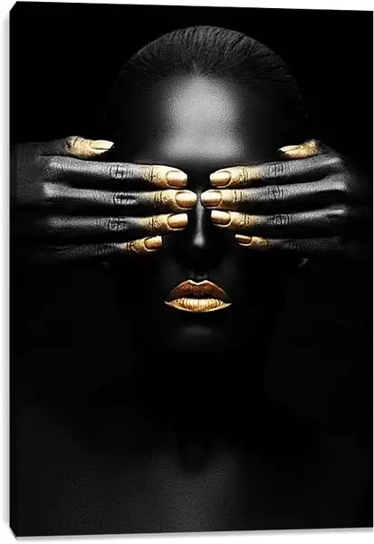 Постер на подрамнике - Глаза прикрытые руками 2