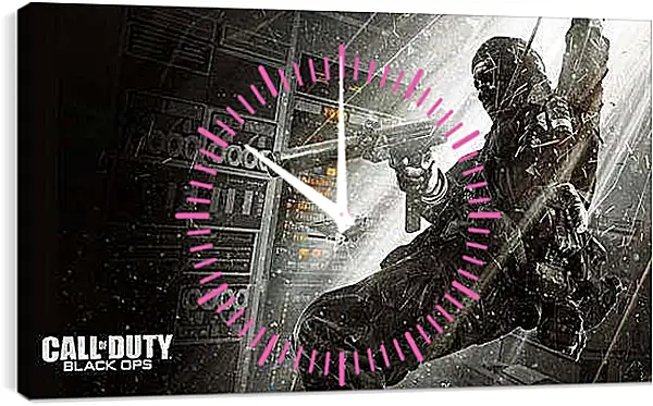 Часы картина - call of duty black ops, soldier, gun