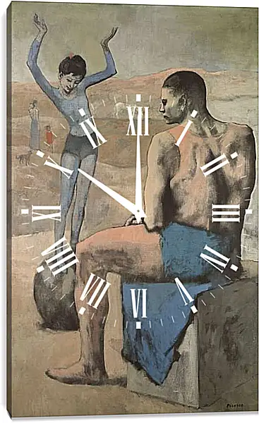 Часы картина - Девочка на шаре. Пабло Пикассо