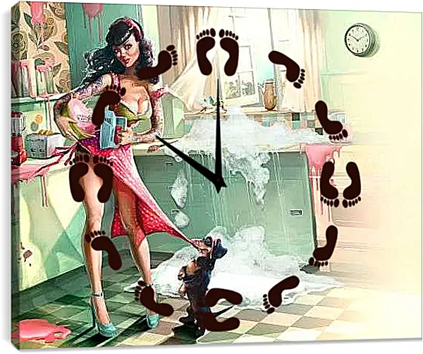 Часы картина - Такса-помощник