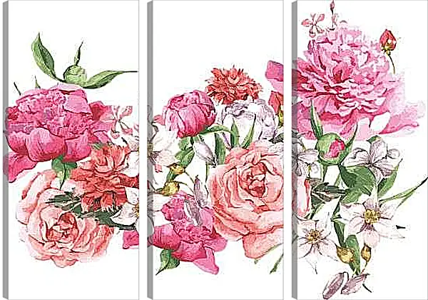 Модульная картина - Пионы