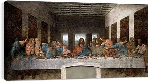 Постер на подрамнике - Тайная вечеря. Леонардо да Винчи