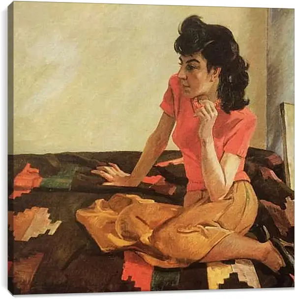 Постер на подрамнике - Портрет Мирель Шагинян. Александр Дейнека