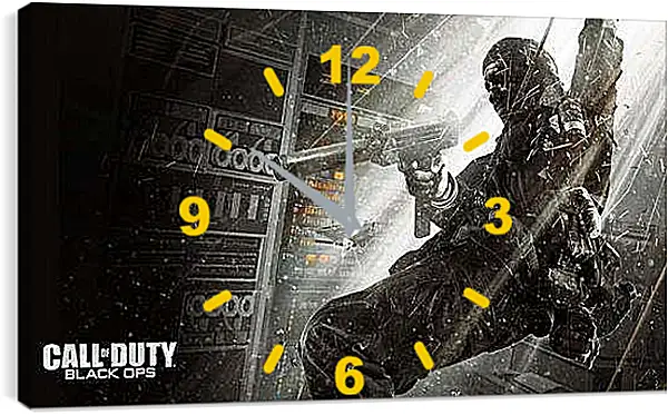 Часы картина - call of duty black ops, soldier, gun