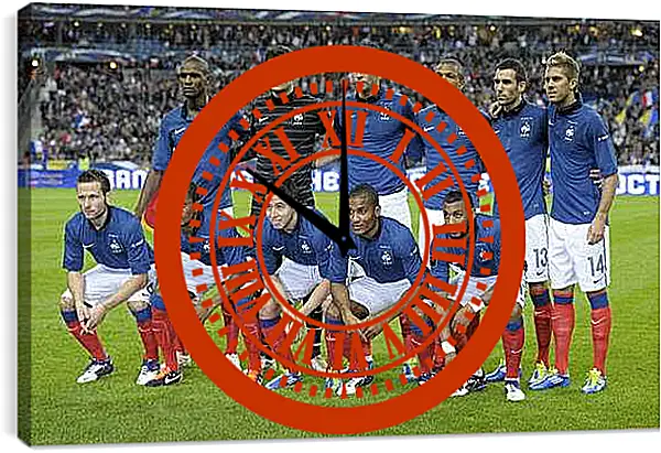 Часы картина - Фото перед матчем сборной Франции по футболу