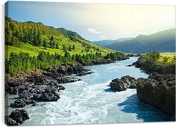 Постер на подрамнике - Горная река