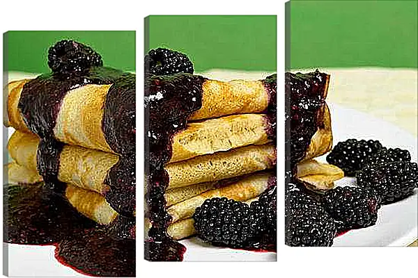 Модульная картина - Блинчики с ежевикой. Аппетитное Утро.