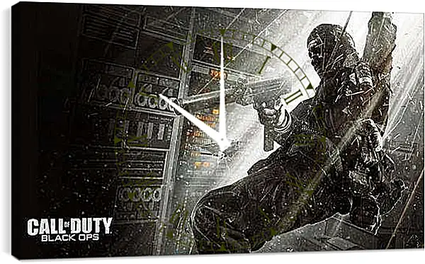Часы картина - call of duty black ops, soldier, gun