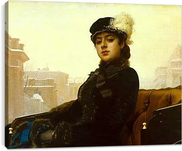 Постер на подрамнике - Незнакомка. Иван Николаевич Крамской