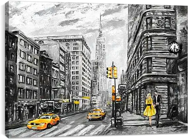 Постер на подрамнике - Двое в Нью-Йорке