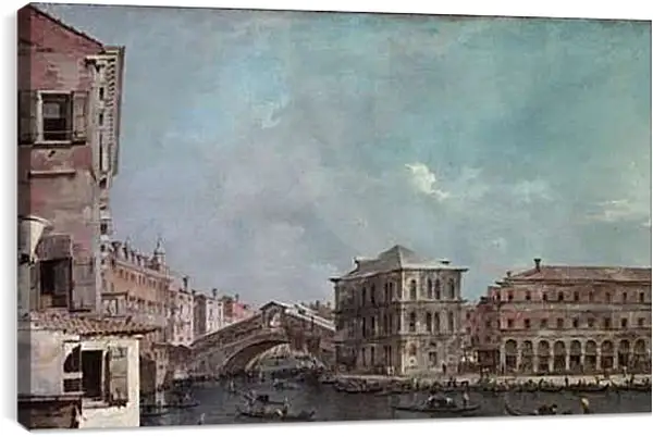 Постер на подрамнике - le grand Canal Pont de Riato. Франческо Гварди