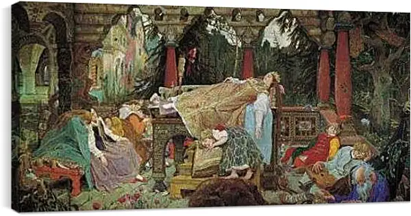 Постер на подрамнике - Спящая царевна. Виктор Васнецов