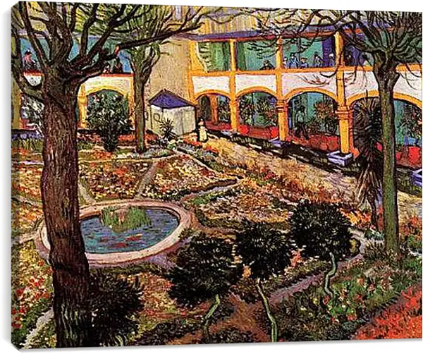 Постер на подрамнике - The Courtyard of the Hospital at Arles. Винсент Ван Гог