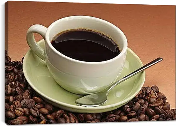 Постер на подрамнике - Чашка эспрессо. Аромат Кофе.