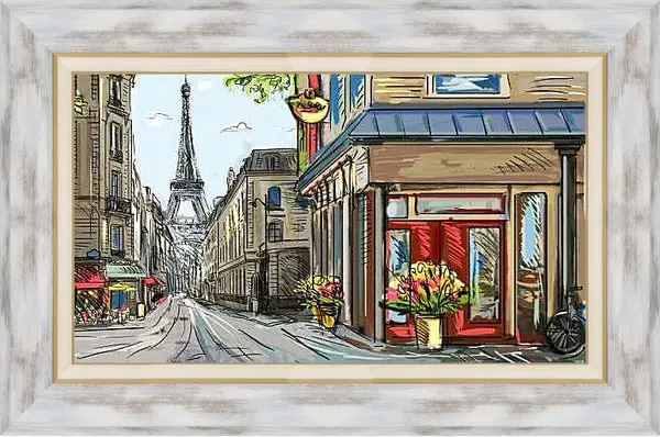 Картина в раме - Улица Парижа