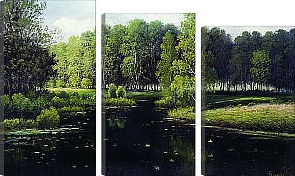 Модульная картина - Лесной пейзаж. Ефим Волков