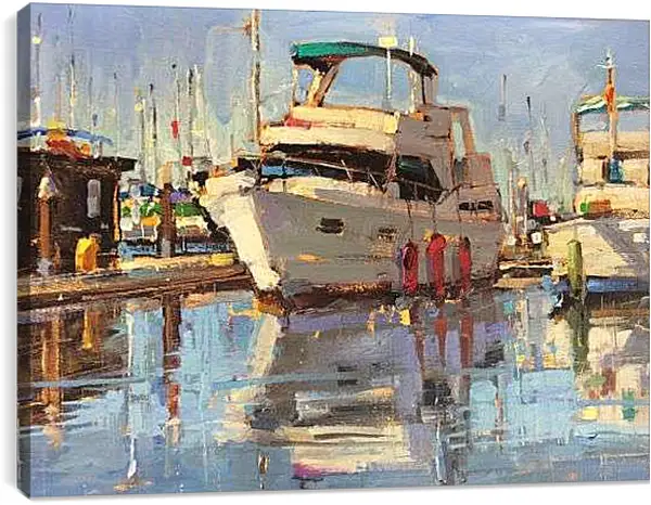 Постер на подрамнике - Яхта у причала