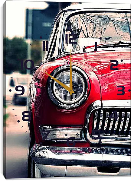 Часы картина - Ретро автомобиль решотка радиатора и фары