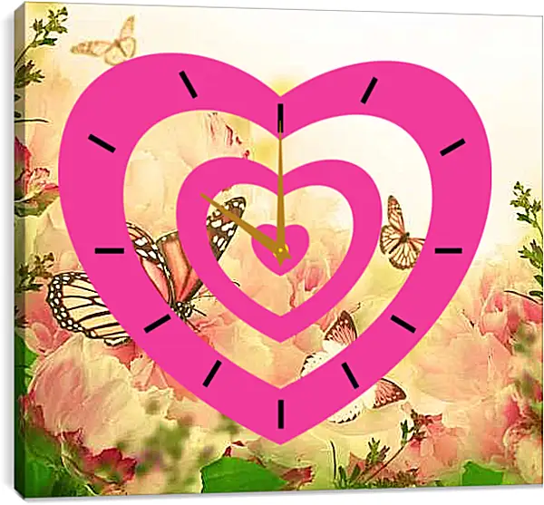 Часы картина - Бабочка в ветвях