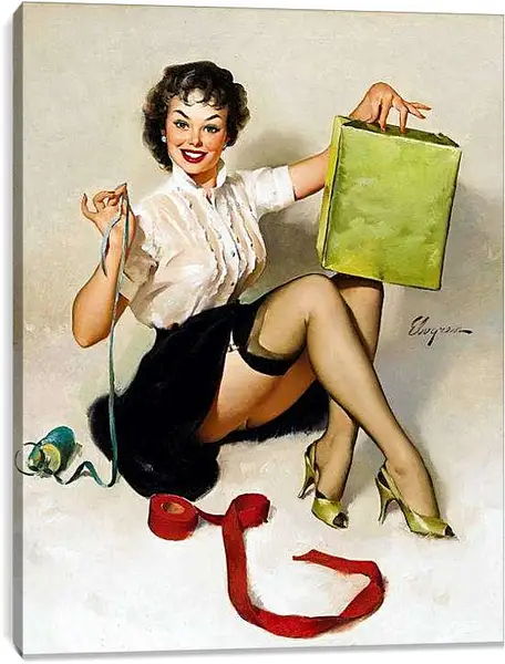 Постер на подрамнике - Девушка с лентами