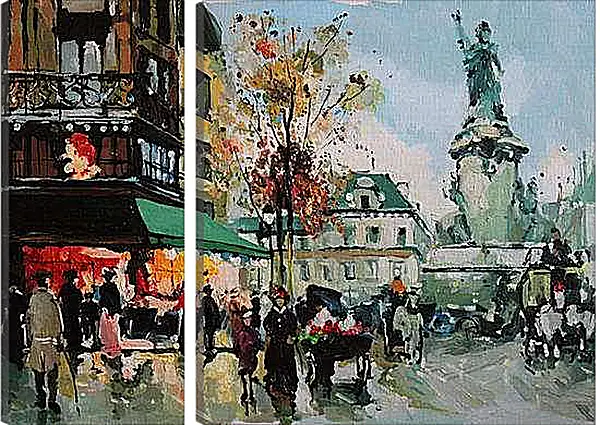 Модульная картина - Городская площадь