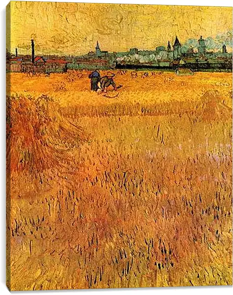 Постер на подрамнике - Arles View from the Wheat Fields. Винсент Ван Гог