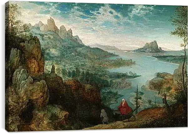 Постер на подрамнике - Пейзаж с бегством в Египе. Брейгель Питер Старший