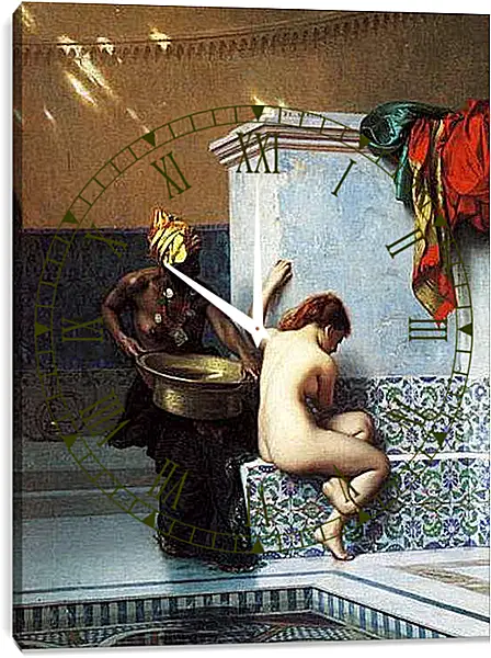 Часы картина - Turkish bath. Жан-Леон Жером