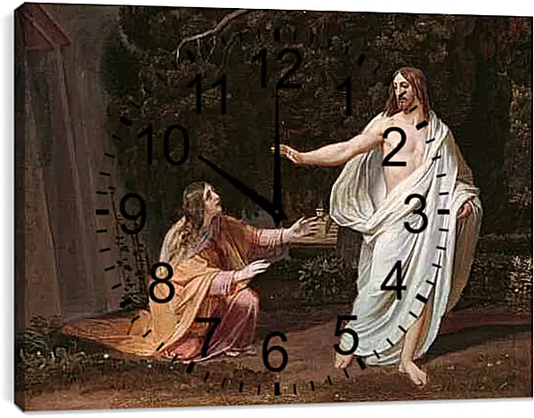 Часы картина - Явление Христа Марии Магдалине после Воскресения. Иванов Александр