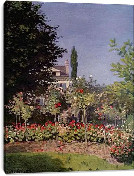 Постер на подрамнике - Flowering Garden at Sainte-Adresse. Клод Моне
