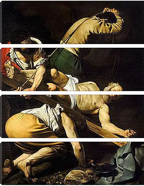 Модульная картина - Crucifixion of Saint Peter. Микеланджело Караваджо