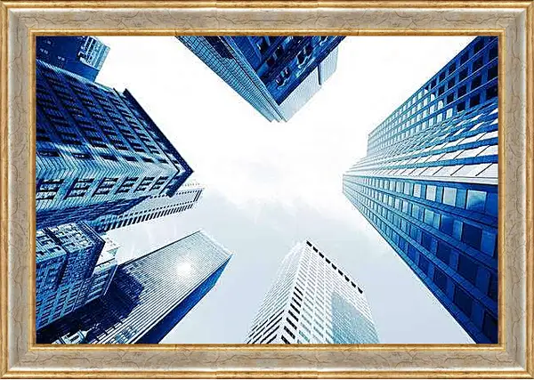Картина в раме - Modern city skyscrapers, Central, Hong Kong, China.