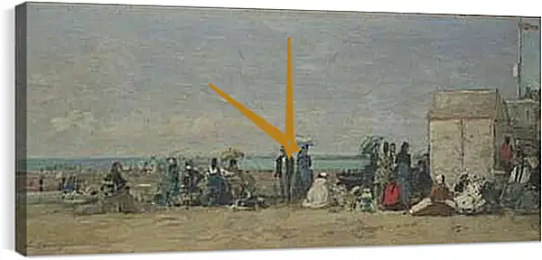 Часы картина - Beach Scene, Trouville (1) Эжен Буден
