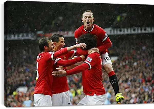 Постер на подрамнике - Празднование гола. Манчестер Юнайтед. Manchester United
