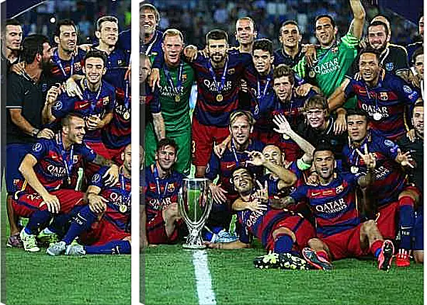 Модульная картина - Победа в суперкубке 2015. ФК Барселона. FC Barcelona