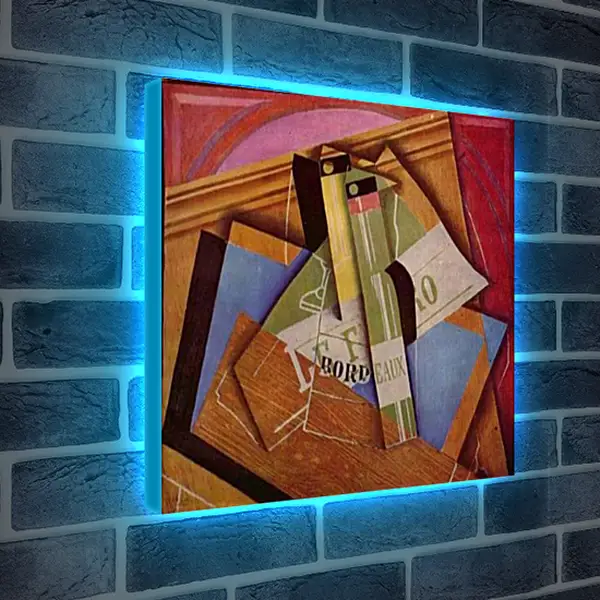 Лайтбокс световая панель - Stilleben mit Bordeuaux flasche. Хуан Грис