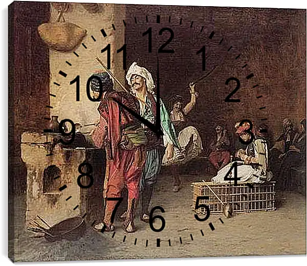 Часы картина - Cafe House, Cairo - Casting Bullets. Жан-Леон Жером