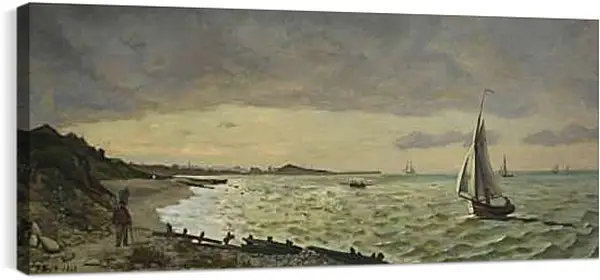 Постер на подрамнике - Beach at Sainte-Adresse. Жан Фредерик Базиль