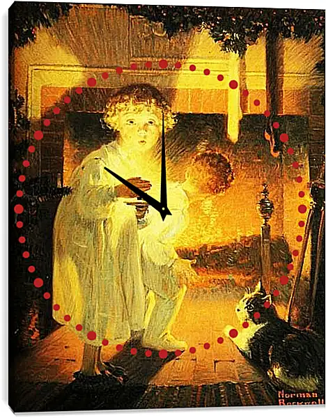 Часы картина - Он пришёл?. Норман Роквелл