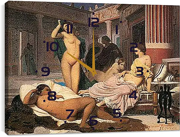 Часы картина - Greek Interior, sketch. Жан-Леон Жером