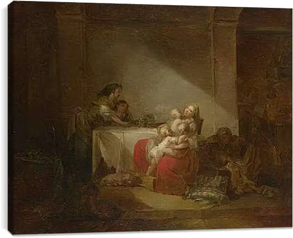 Постер на подрамнике - Interior Scene. Жан Оноре Фрагонар