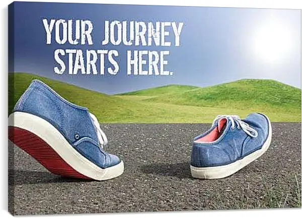 Постер на подрамнике - Твоё путешествие начинается здесь